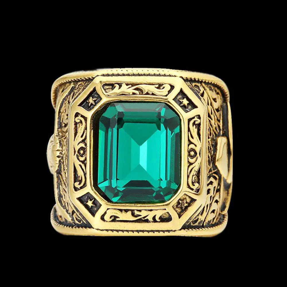 Vintage Bull Head Gem Ring