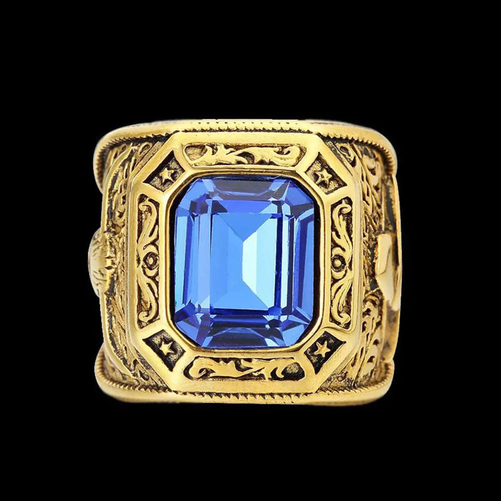 Vintage Bull Head Gem Ring