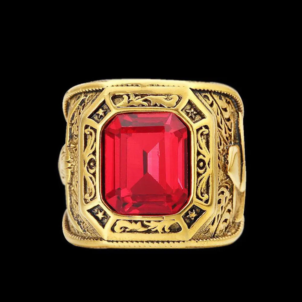 Vintage Bull Head Gem Ring