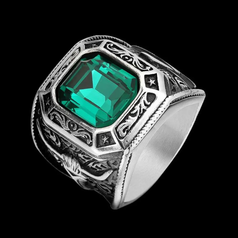 Vintage Bull Head Gem Ring