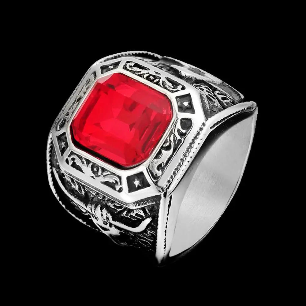 Vintage Bull Head Gem Ring
