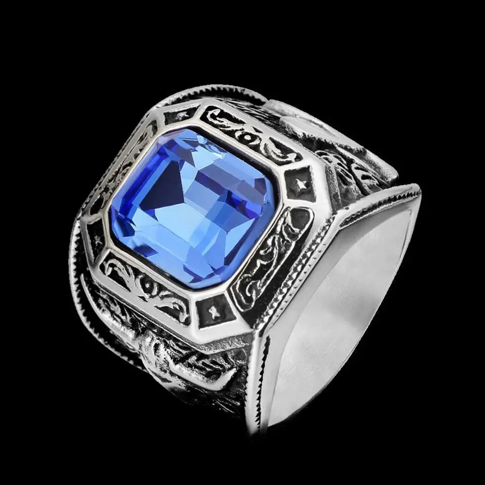Vintage Bull Head Gem Ring