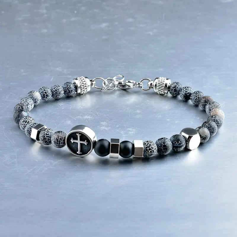 Vintage Cross Pattern Stainless Steel Bracelet