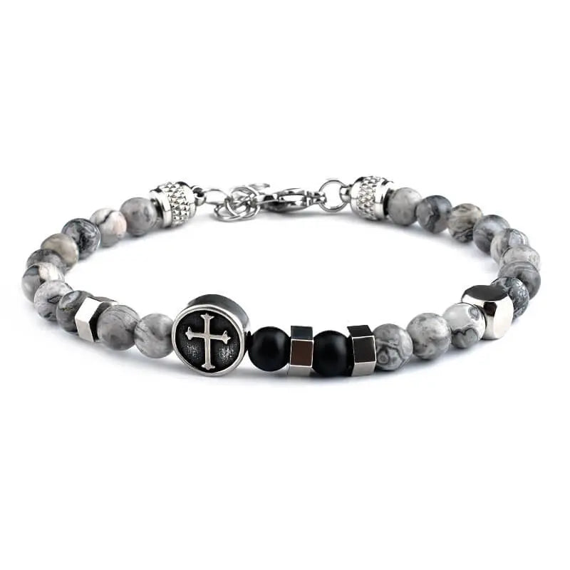 Vintage Cross Pattern Stainless Steel Bracelet