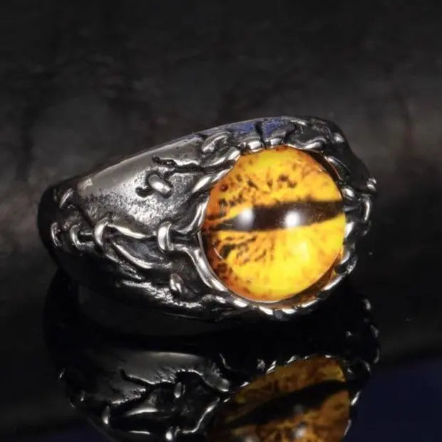 Vintage Dragon Eye Stainless Steel Ring