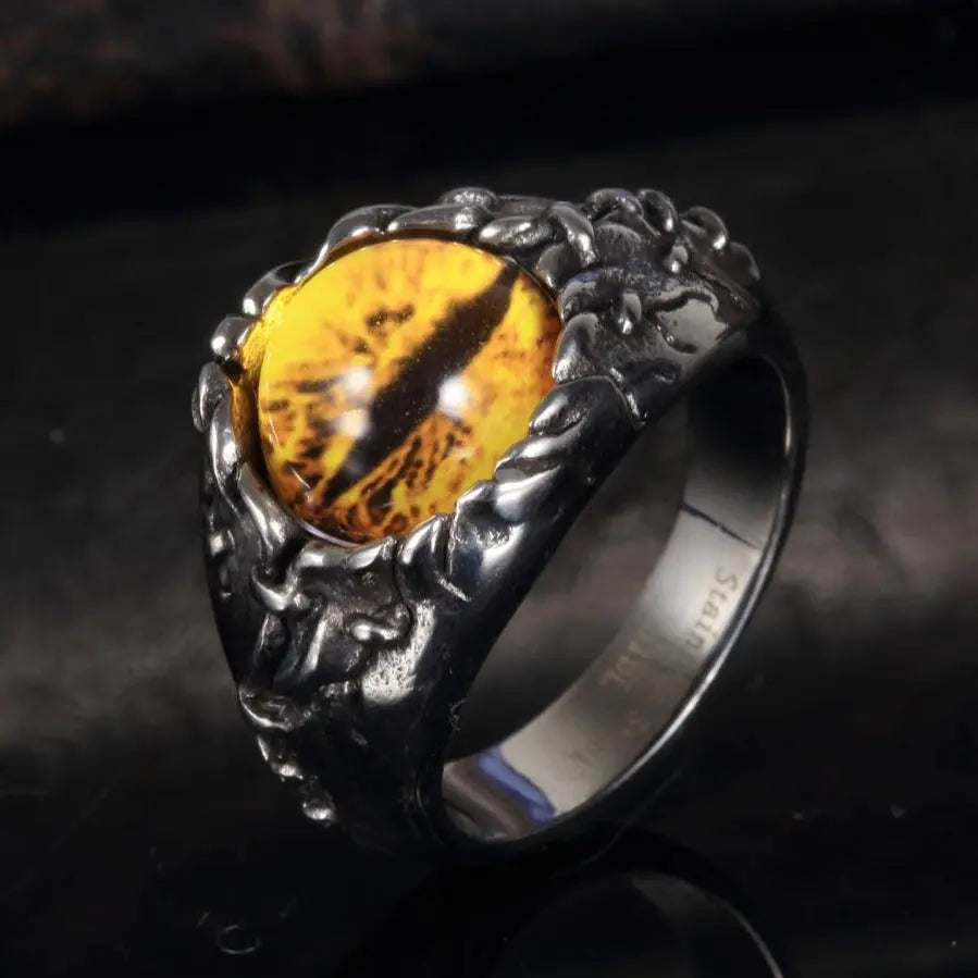 Vintage Dragon Eye Stainless Steel Ring