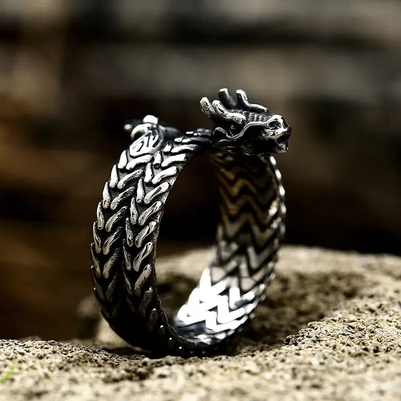 Vintage Dragon Stainless Steel Ring
