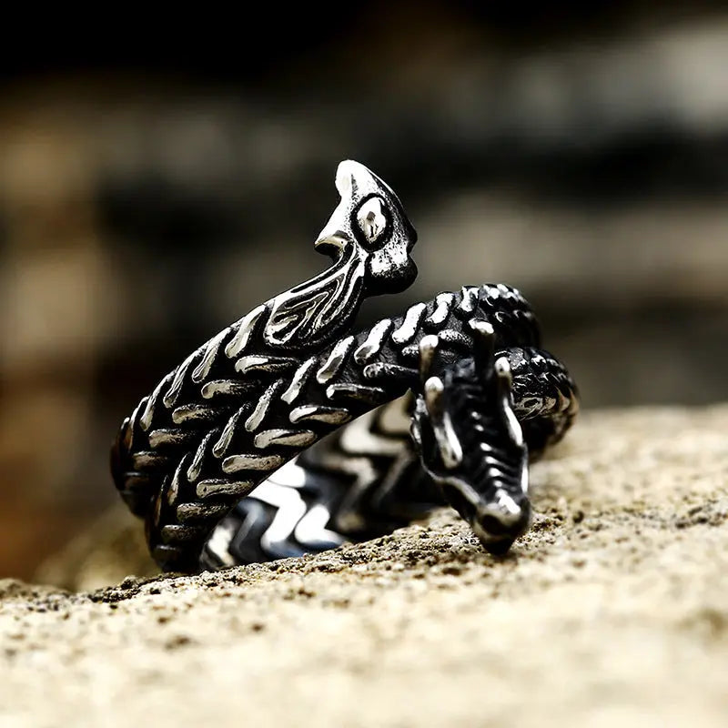 Vintage Dragon Stainless Steel Ring