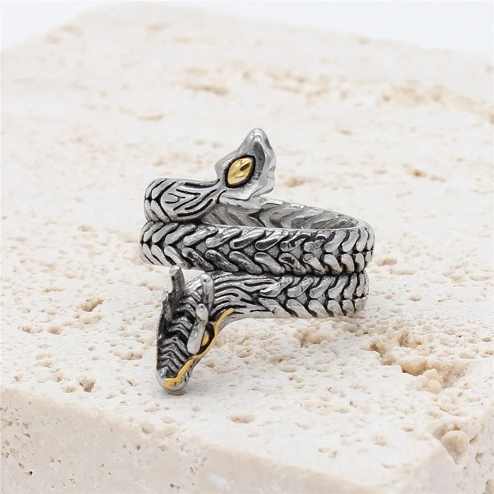 Vintage Dragon Stainless Steel Ring