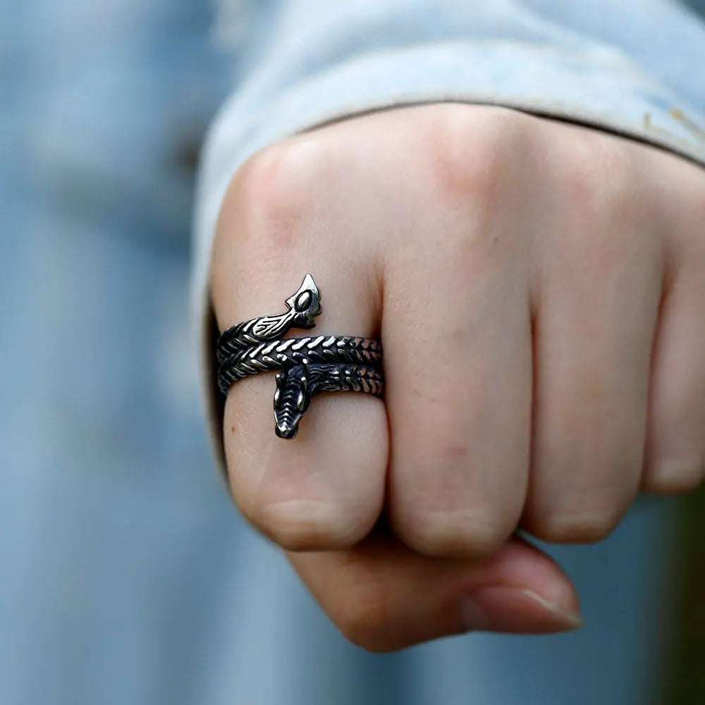 Vintage Dragon Stainless Steel Ring