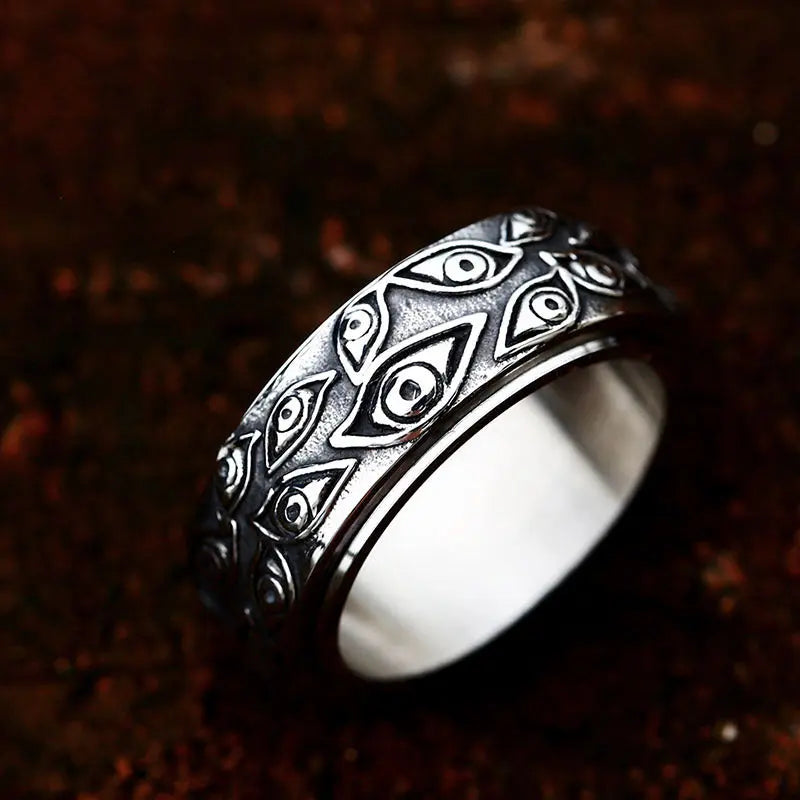 Vintage Eye of God Stainless Steel Ring