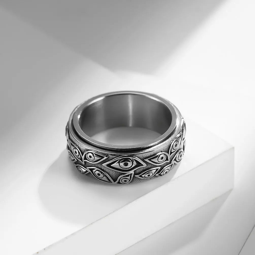 Vintage Eye of God Stainless Steel Ring