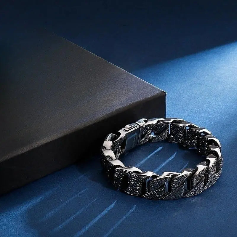 Vintage Floral Stainless Steel Bracelet