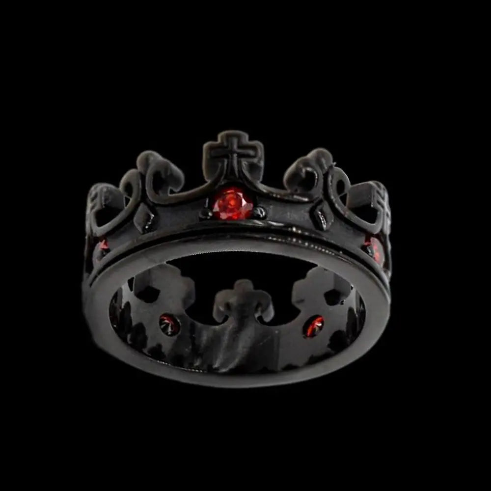 Vintage Gothic Ruby Crown Ring