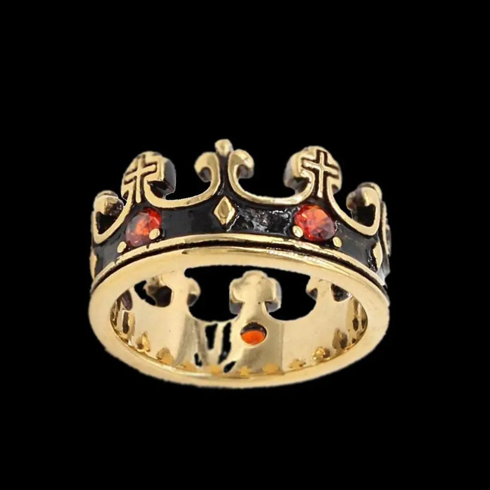 Vintage Gothic Ruby Crown Ring