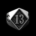 Vintage Lucky 13 Stainless Steel Ring