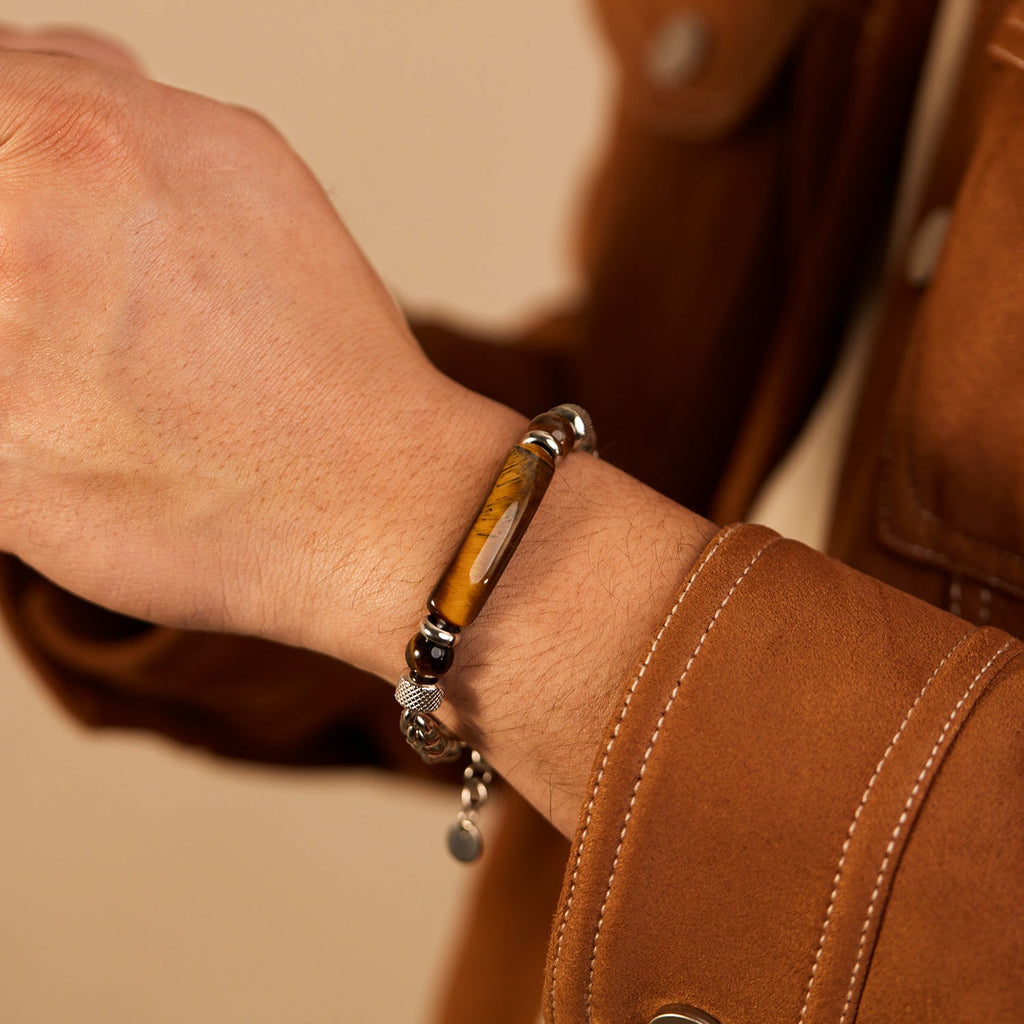 Vintage Chain Tiger Eye Stone Bracelet