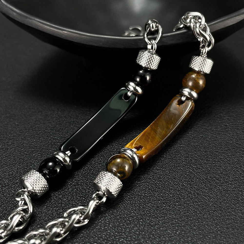 Vintage Chain Tiger Eye Stone Bracelet
