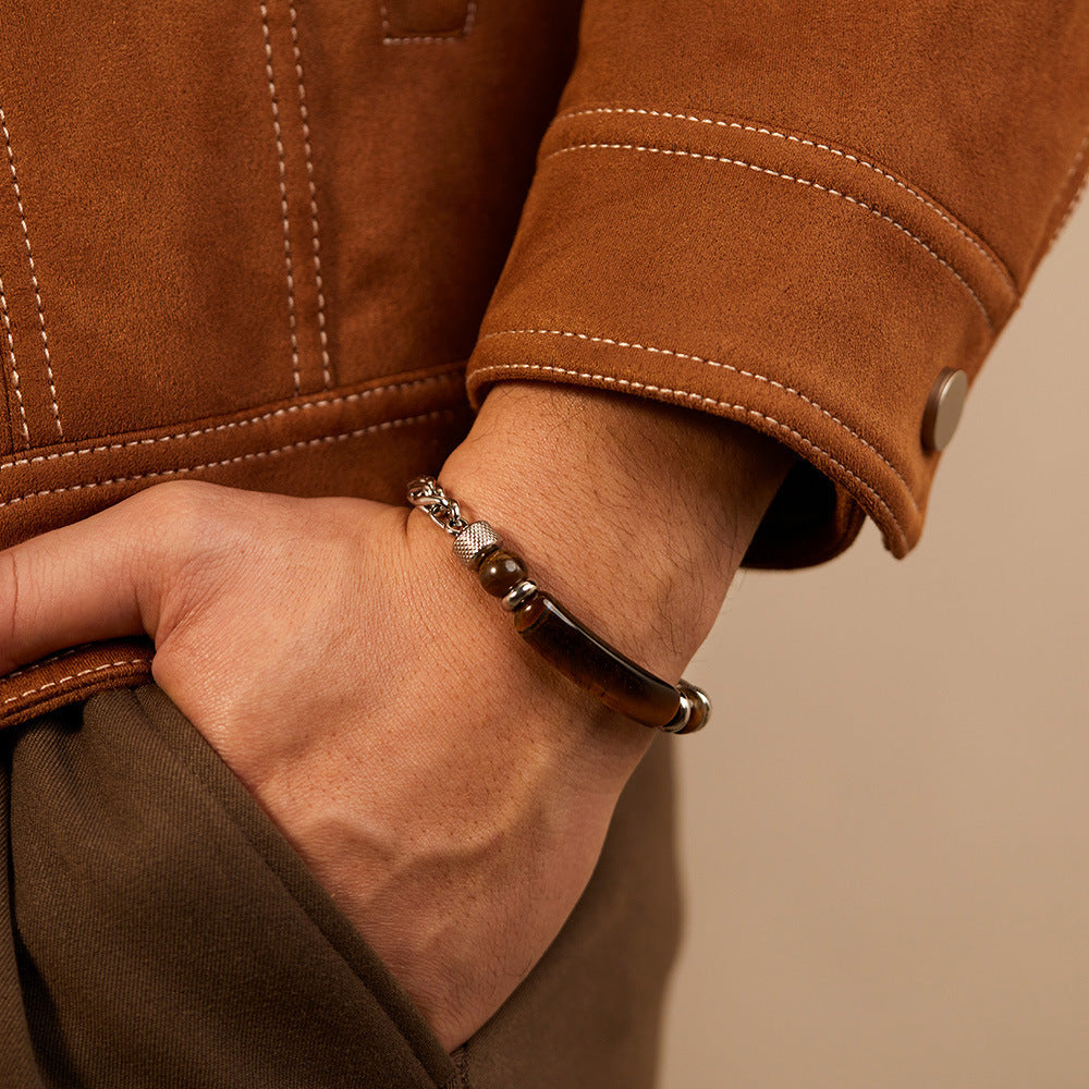 Vintage Chain Tiger Eye Stone Bracelet