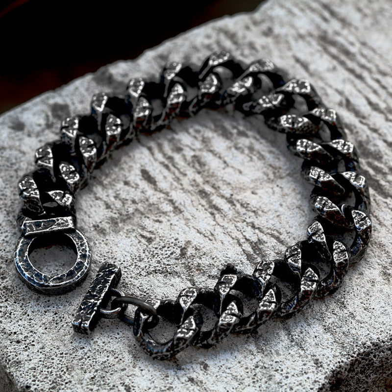 Vintage Engraved Cuban Bracelet