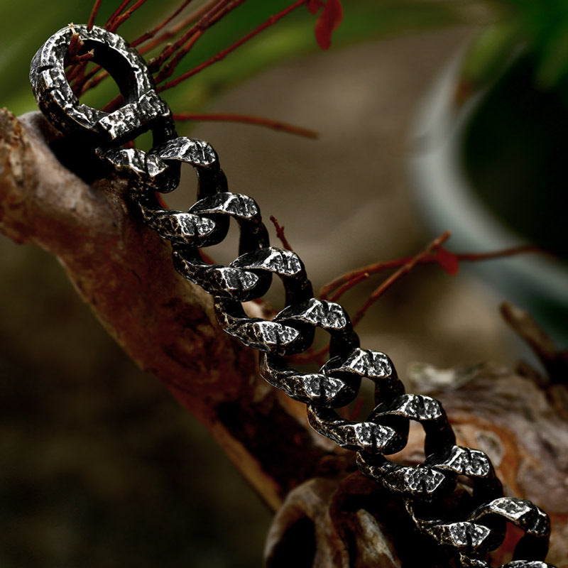 Vintage Engraved Cuban Bracelet