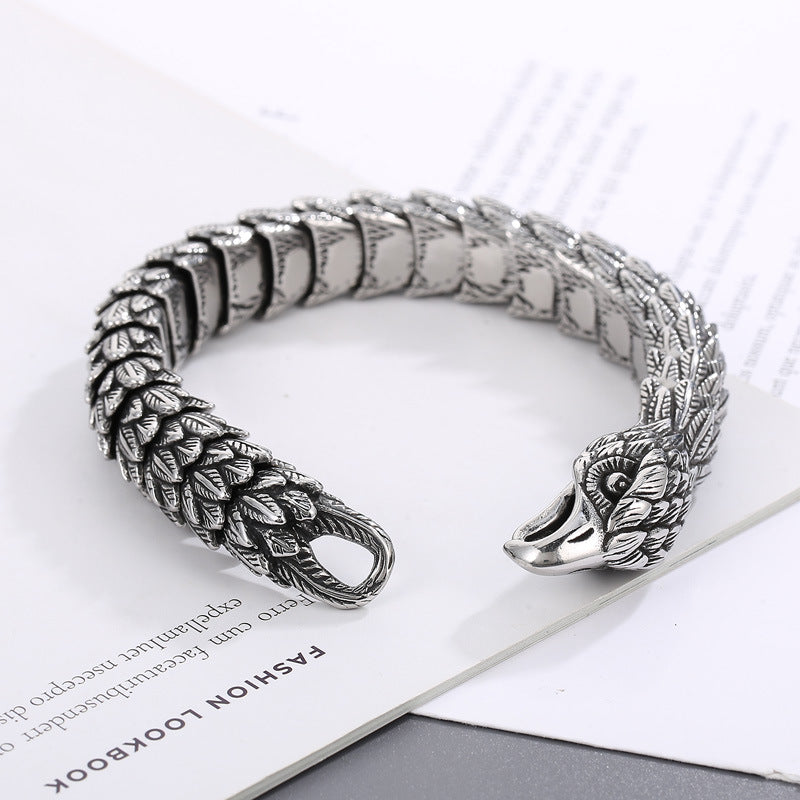 Vintage Punk Serpent Body Eagle Head Bracelet