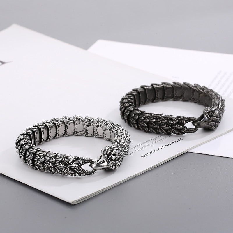 Vintage Punk Serpent Body Eagle Head Bracelet