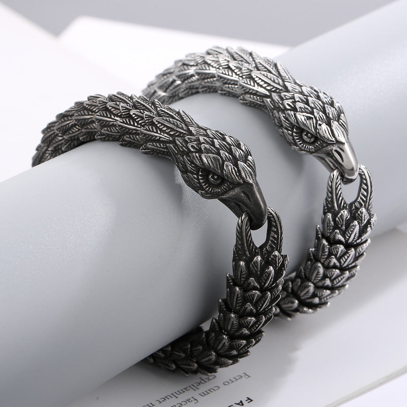 Vintage Punk Serpent Body Eagle Head Bracelet
