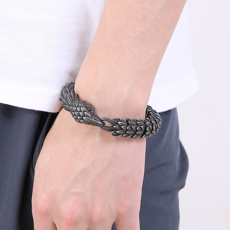 Vintage Punk Serpent Body Eagle Head Bracelet