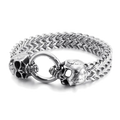 Wheat Link Skull Head Bracelet