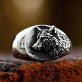 Wild Wolf Signet Stainless Steel Ring