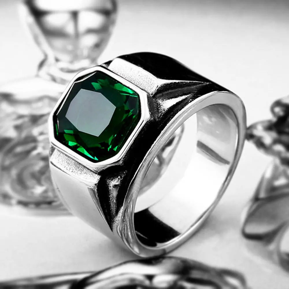 Zircon Stone Stainless Steel Simple Ring