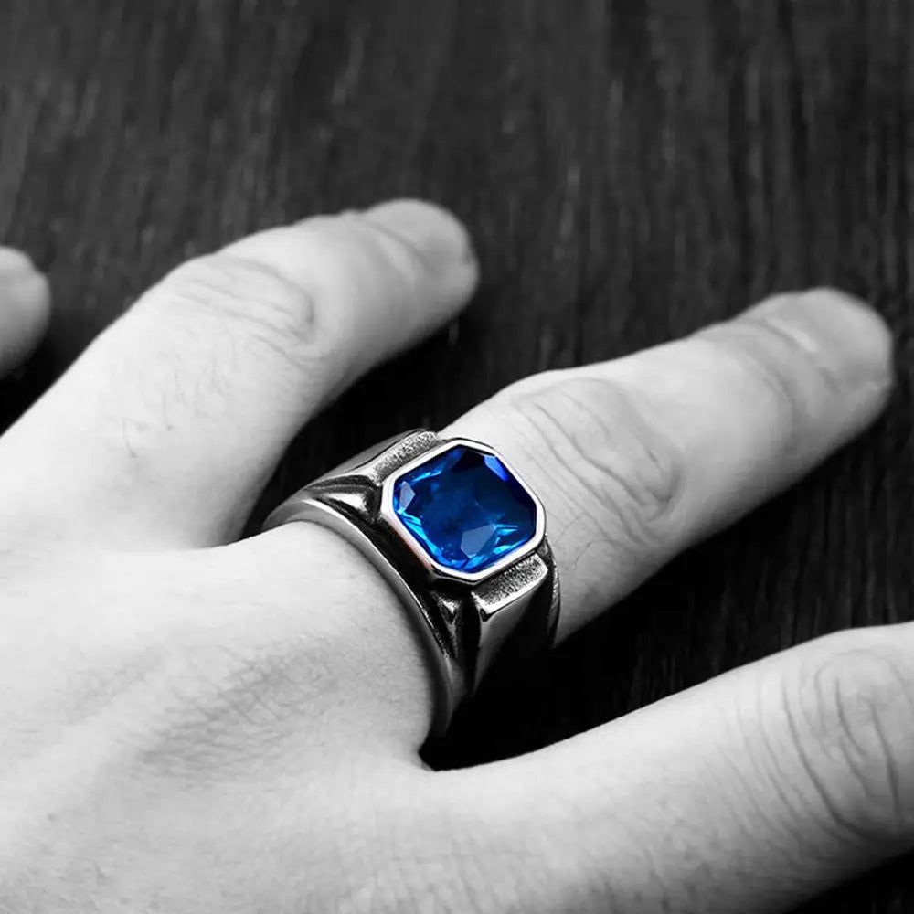 Zircon Stone Stainless Steel Simple Ring