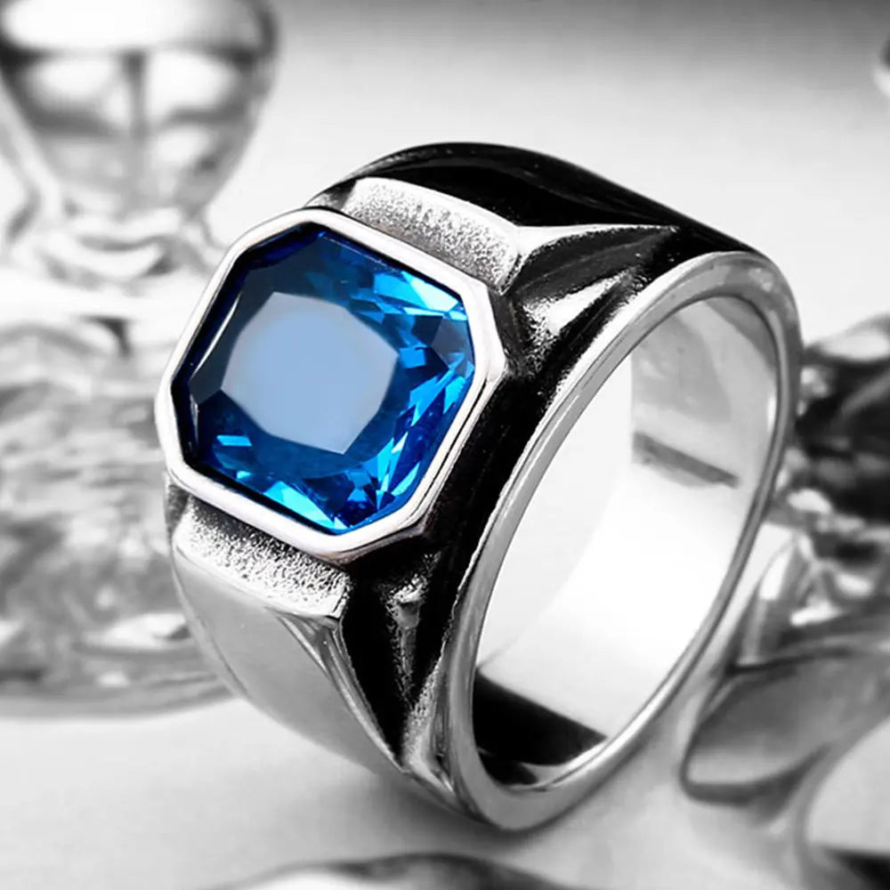 Zircon Stone Stainless Steel Simple Ring