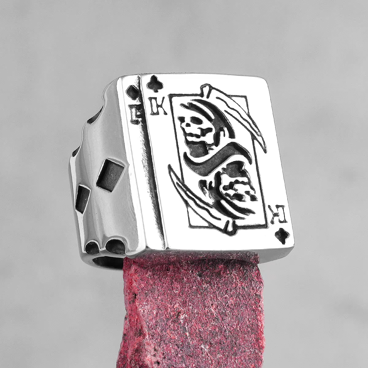 Grim Reaper Playing Card Stainless Steel Ring