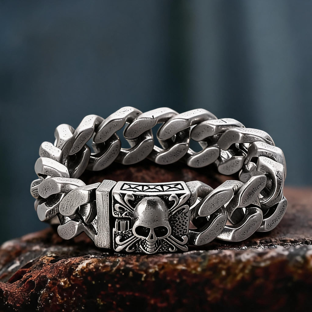 Skull Clasp Stainless Steel Bracelet