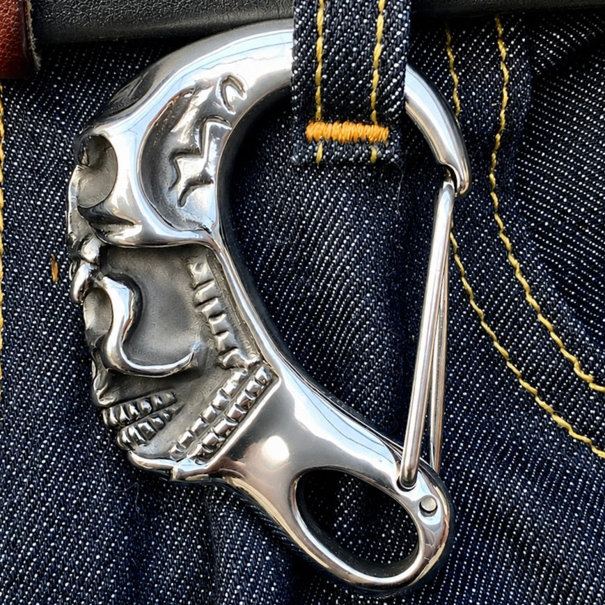 Belt Clip / Clasp - Scream Skull - Polished - Upgrade Your Wallet / Key Chain - WCC-01