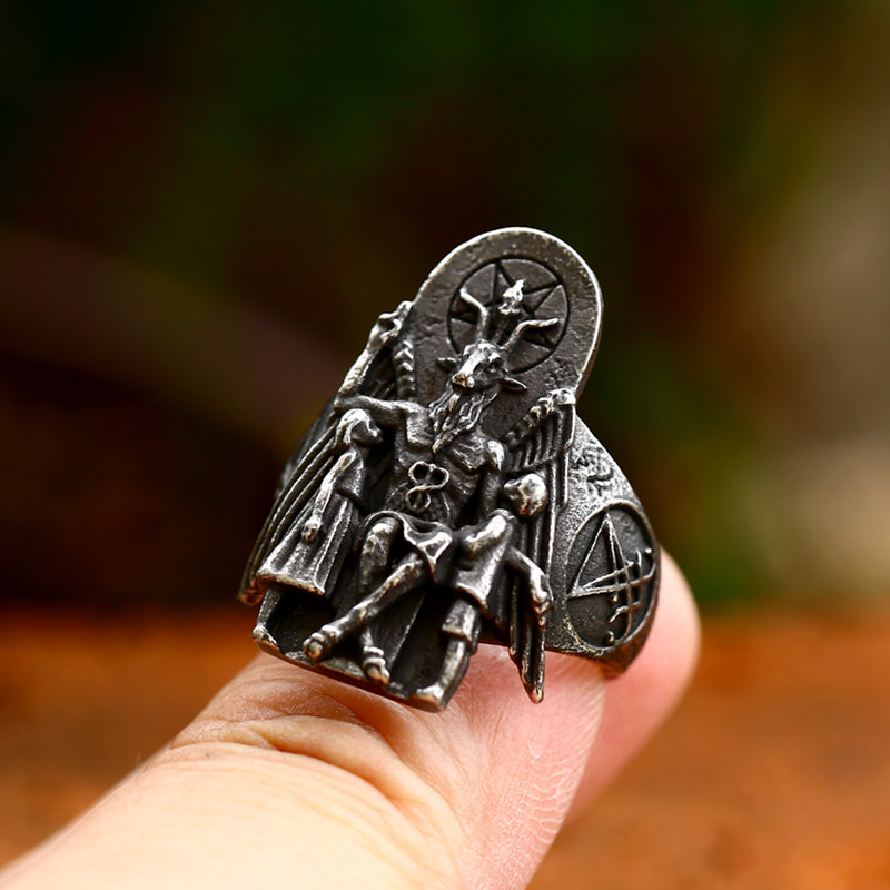 Baphomet Goat Stainless Steel Ring