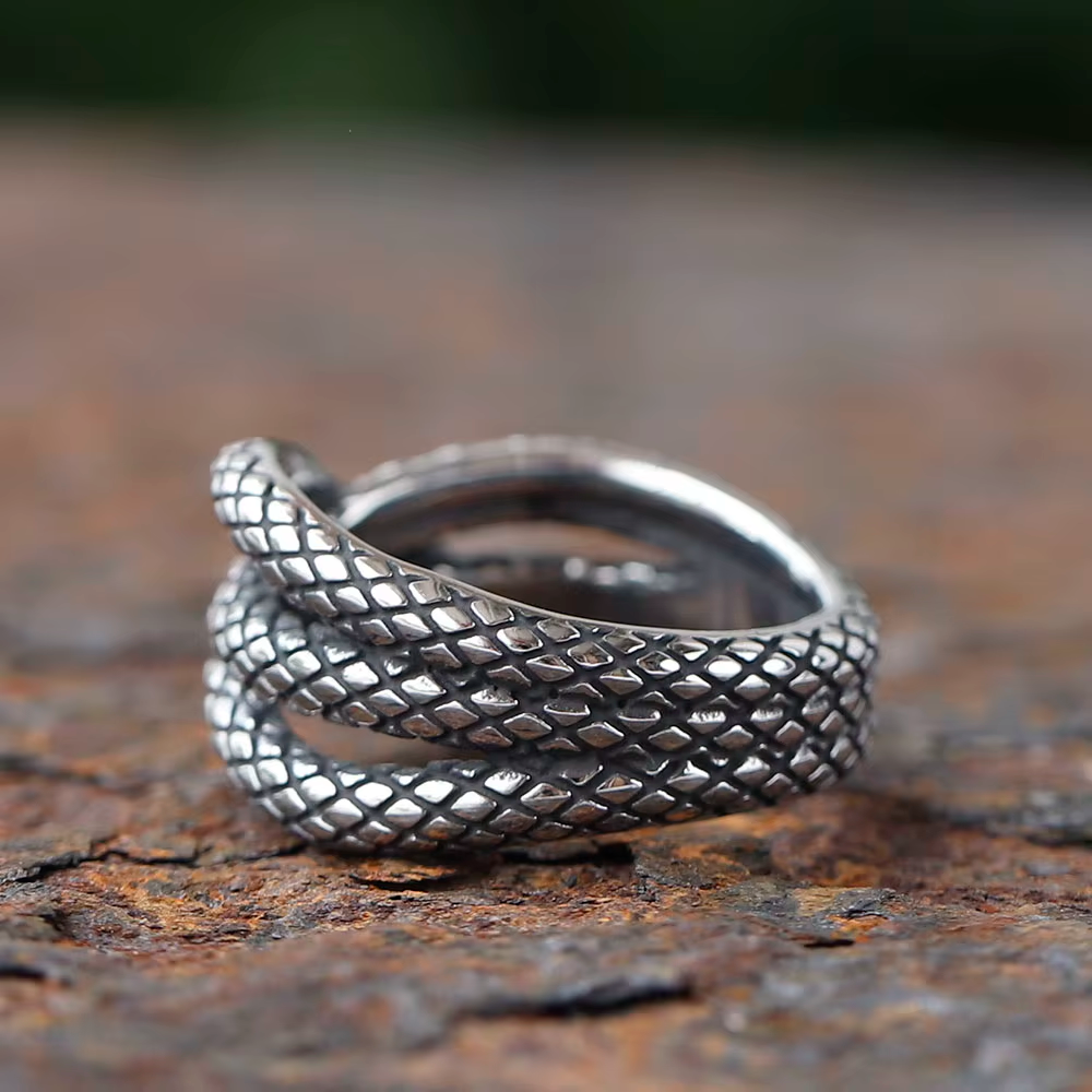 Coiled Snake Stainless Steel Ring