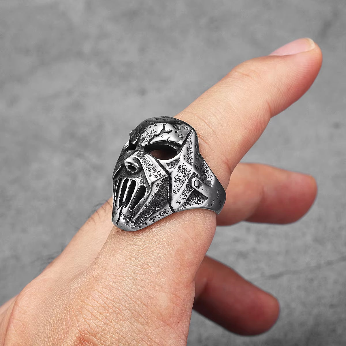 Spartan Battle Mask Stainless Steel Ring