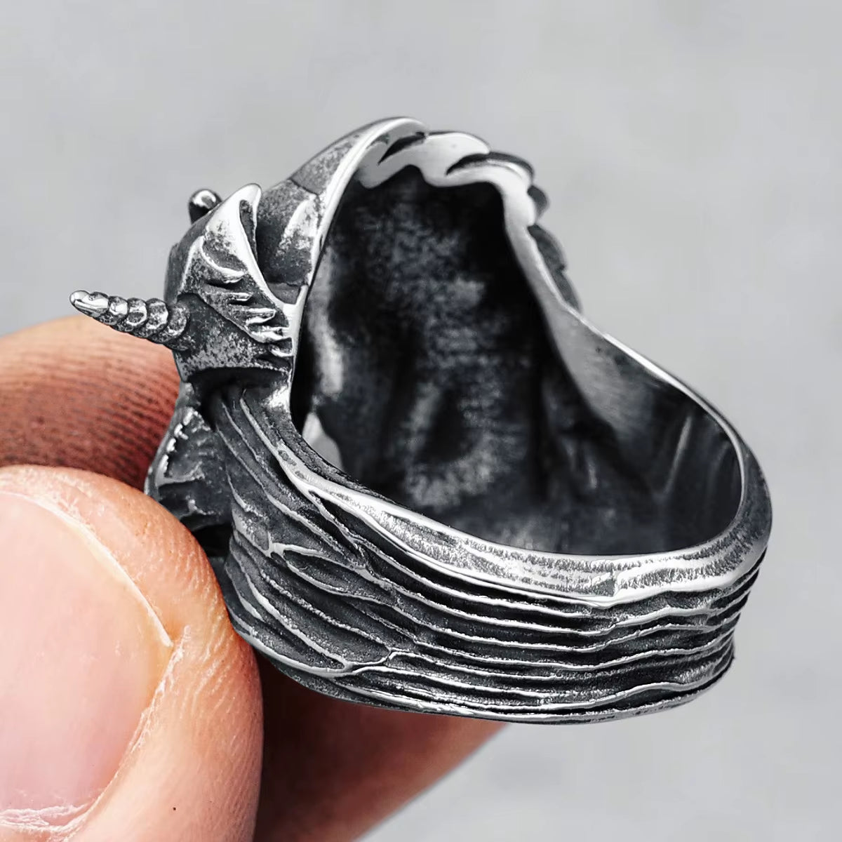 Vintage 3D Unicorn Stainless Steel Ring