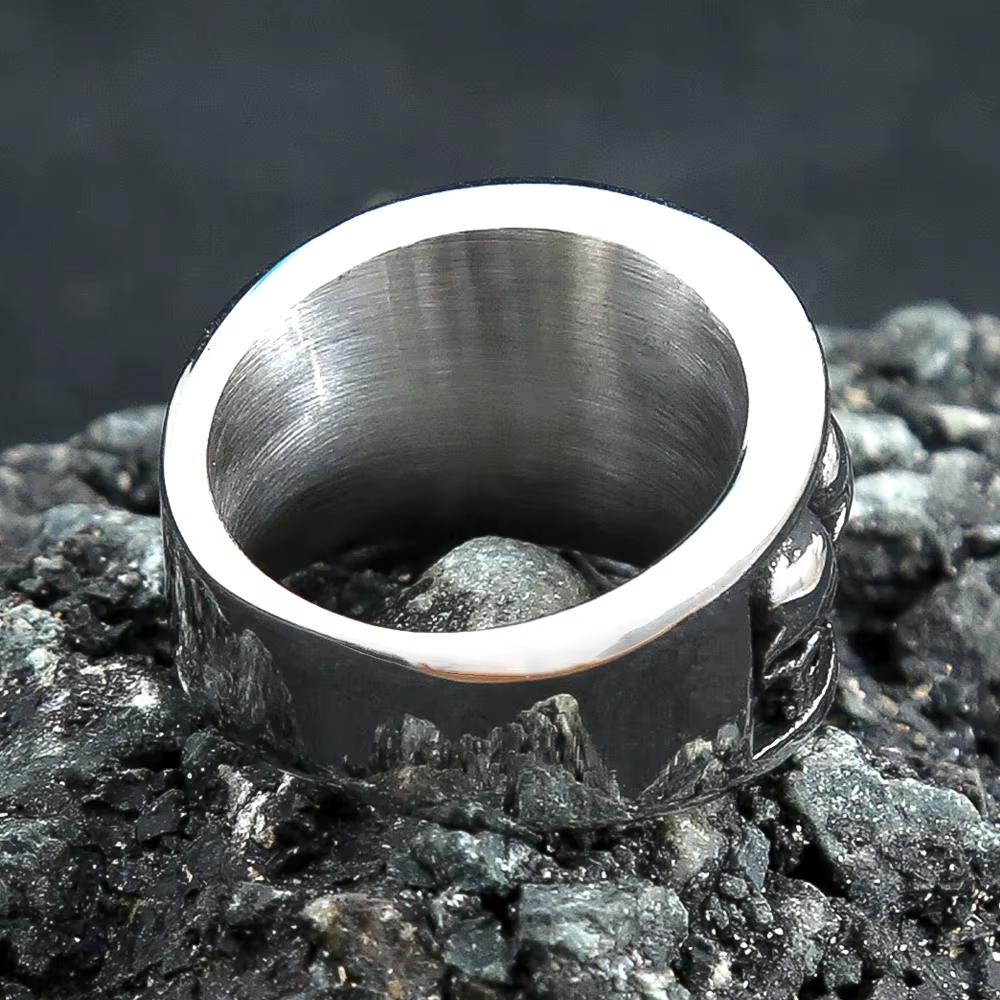 Vintage Multi Skull Wide Band Stainless Steel Ring