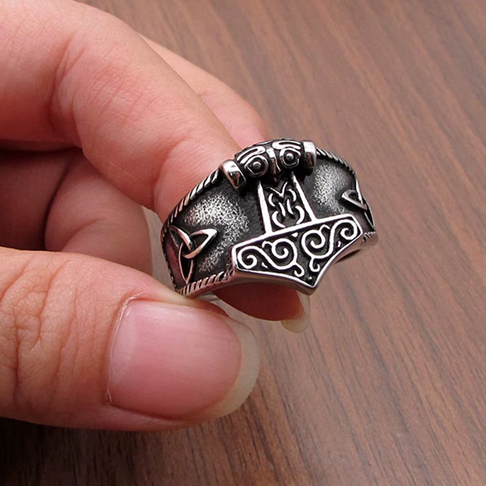 Mjolnir Trinity Knot Stainless Steel Ring