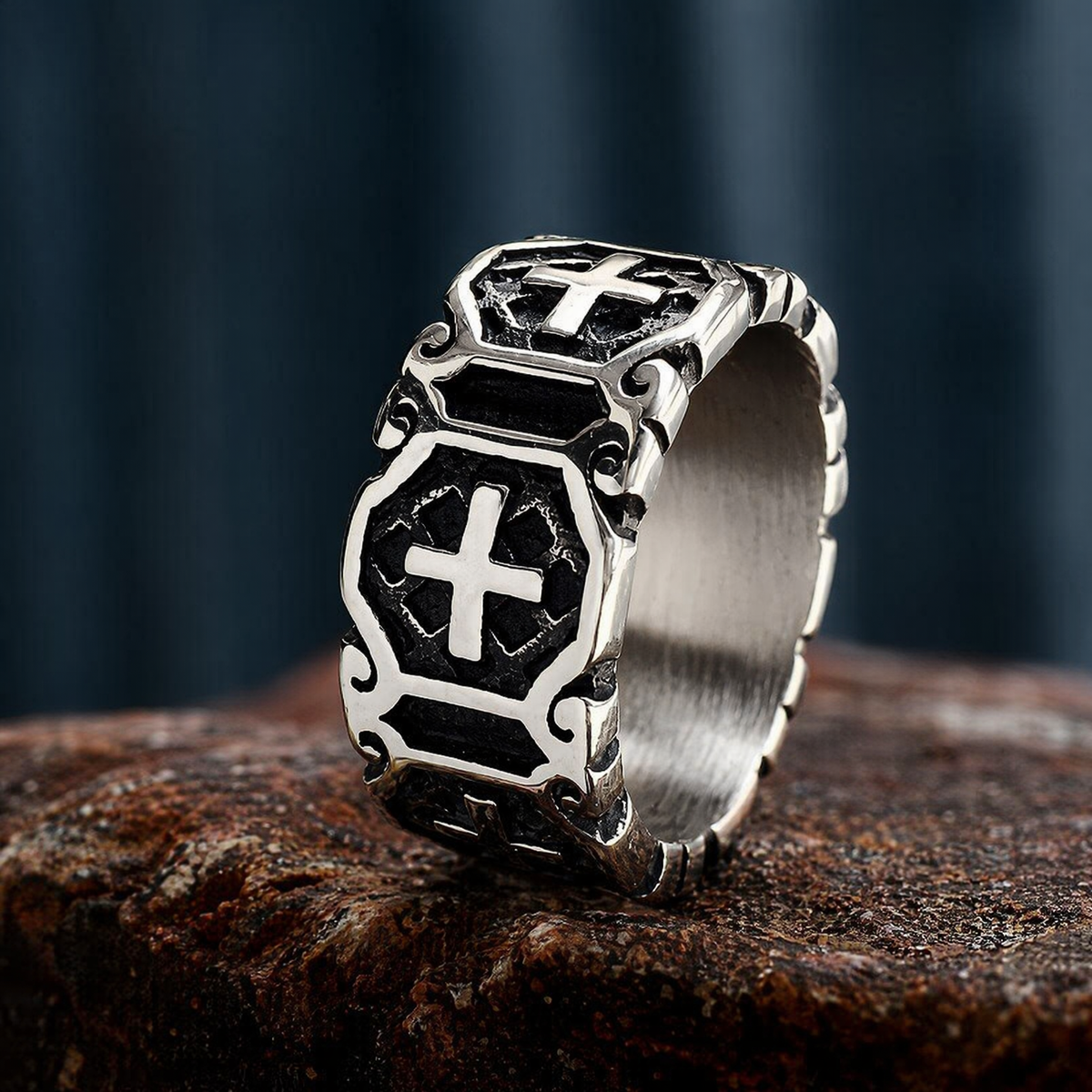 Christian Jesus Stainless Steel Cross Ring