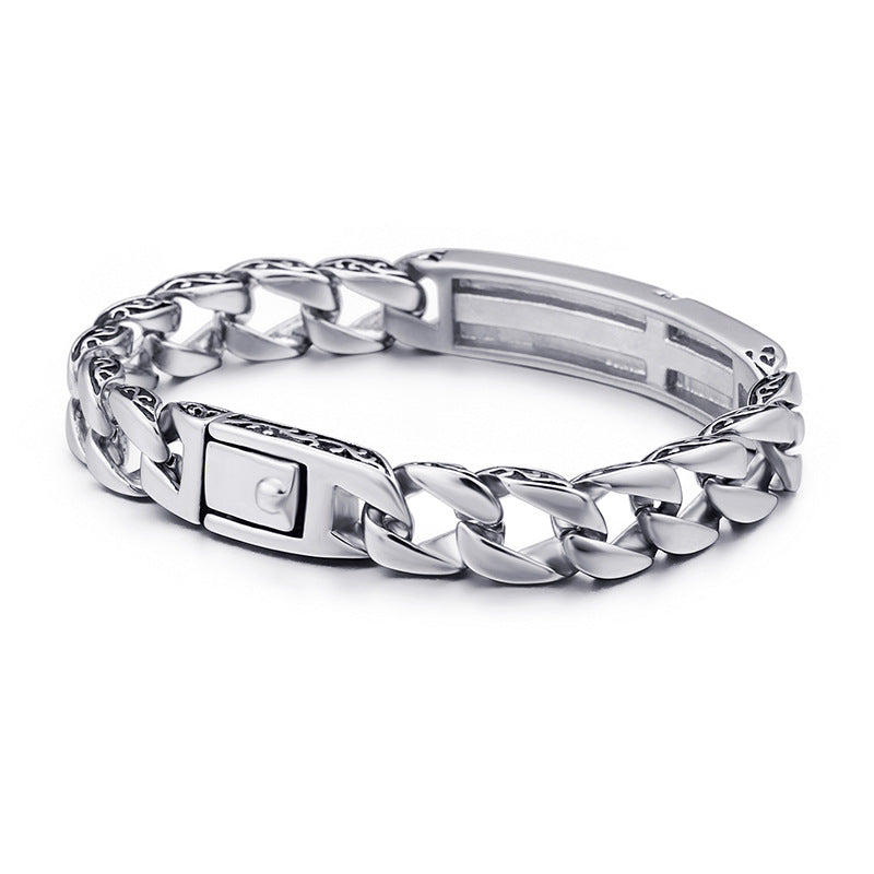 Diamond Latin Cross Stainless Steel Bracelet