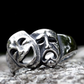 Comedy Tragedy Theater Mask Stainless Steel Ring