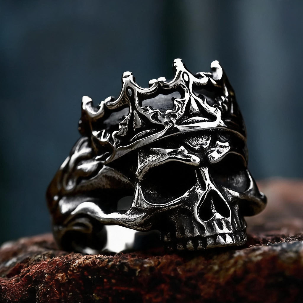 Classical Noble Crown Skull Stainless Steel Ring