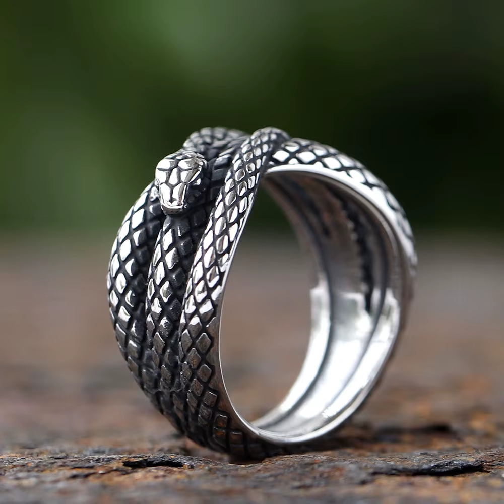 Coiled Snake Stainless Steel Ring