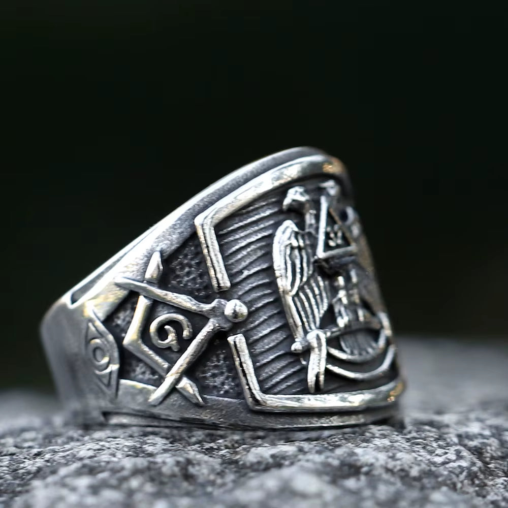 32nd Degree Scottish Rite Double Eagle Stainless Steel Ring