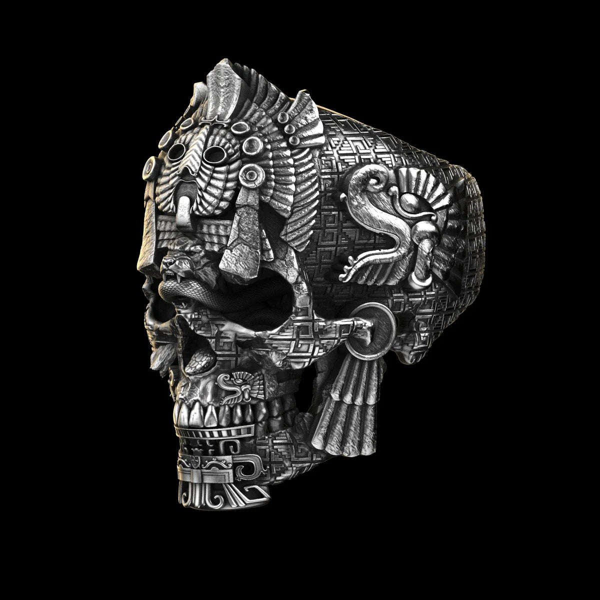 Copper Black Skull Ring - 8
